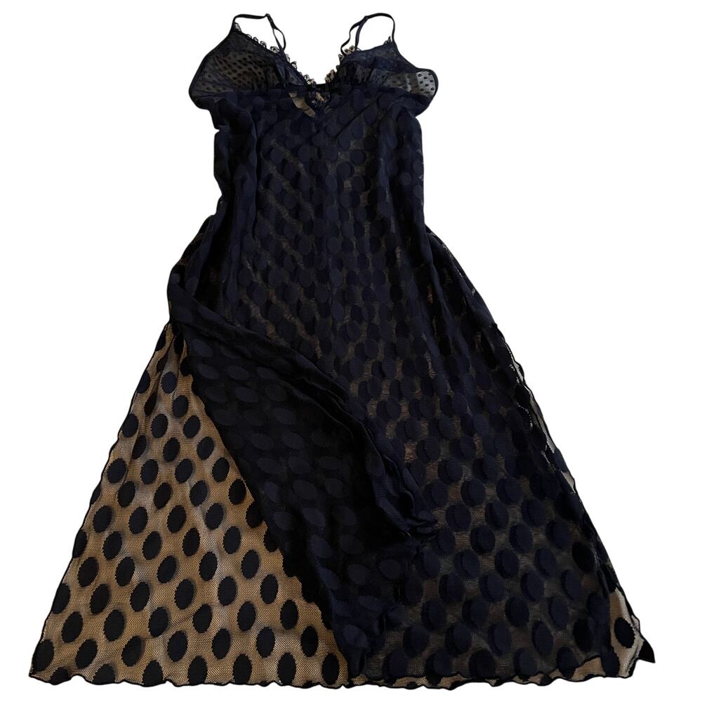 Black lace sheer maxi nightgown see through lingerie stretch fit whimsy goth